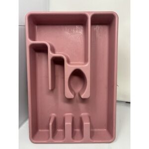 Vintage Rubbermaid Silverware Tray‎ Flatware Utensil Holder Dusty Pink #2921